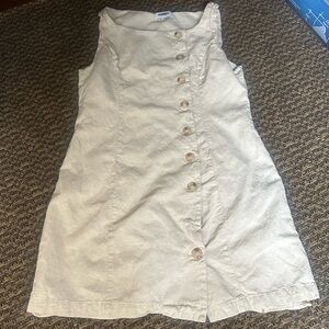 3/$25 Gilli Cream Linen Blend Button Front Mini Dress M